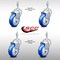 Service Caster 4 Inch SS Blue Polyurethane Wheel Swivel 10mm Threaded Stem Caster Set SCC SCC-SSTS20S414-PPUB-BLUE-M1015-4 - alternate 2